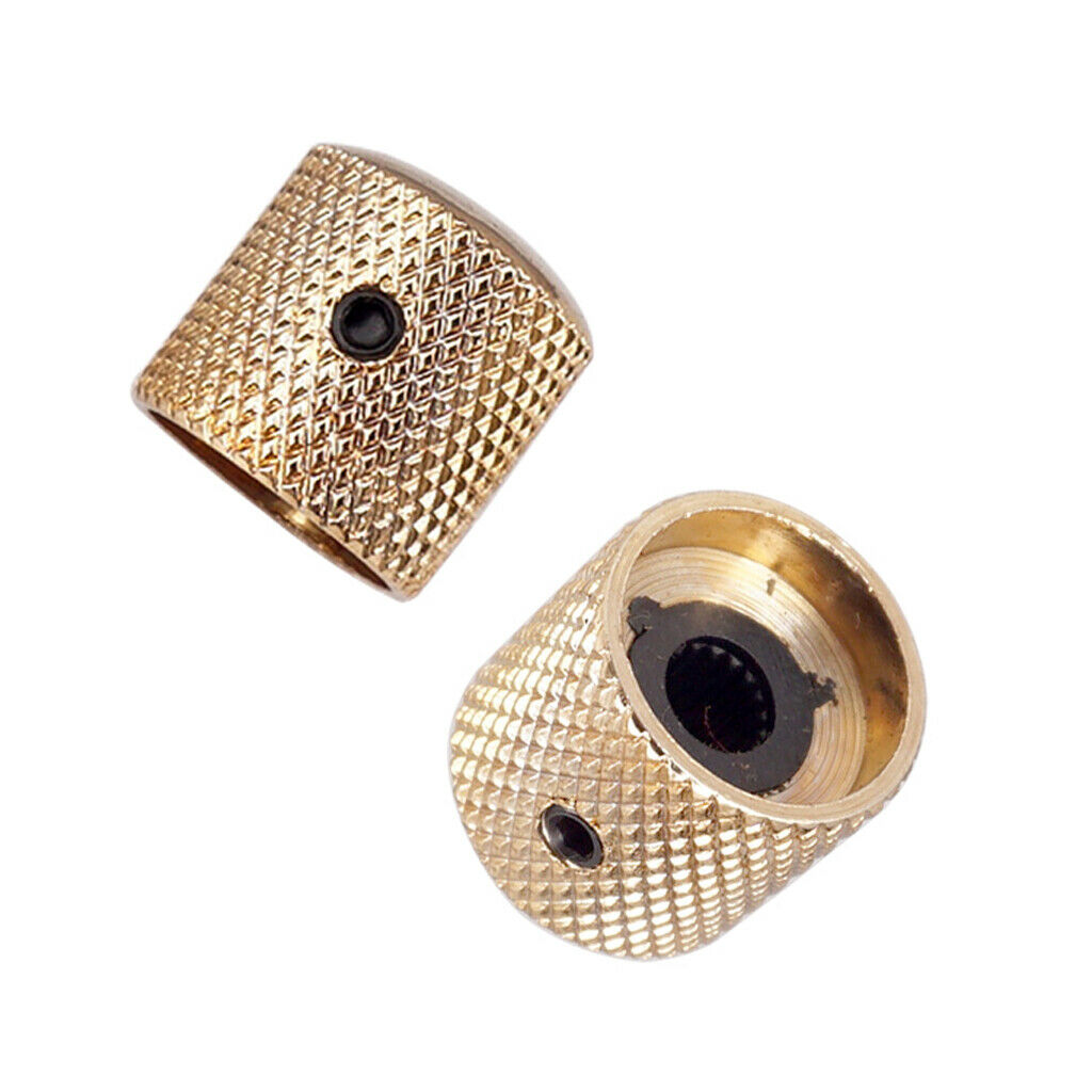 Durable 4 Pieces Bass/Guitar Iron Volume Tone Control Knobs Golden Musical
