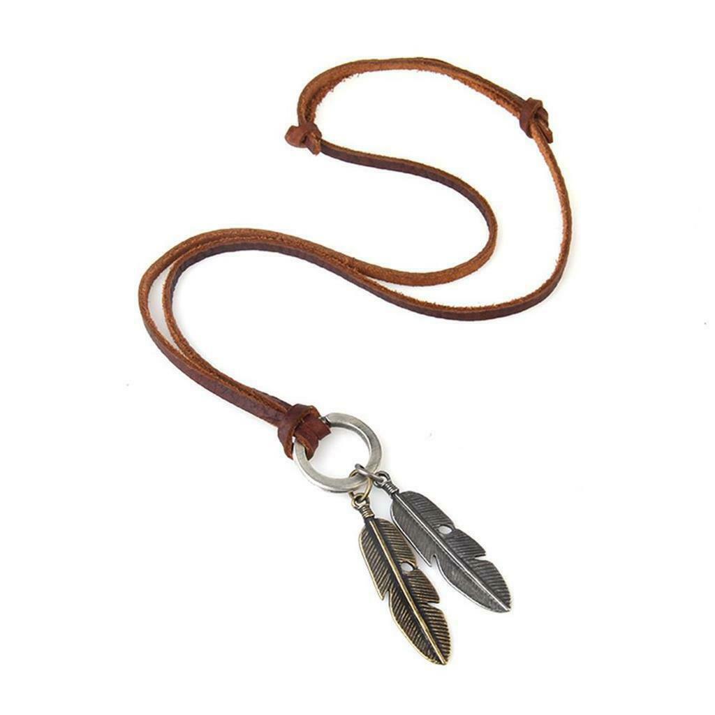 Double Natural Leaves Handmade PU Leather Sweater Unisex