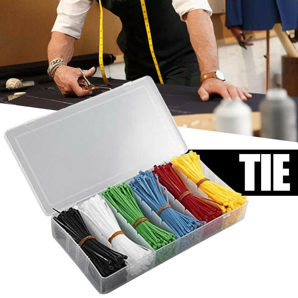 900X Nylon Cable Ties Durable Self-Locking 6 Color Assorted Small Tie Wr us27 LI