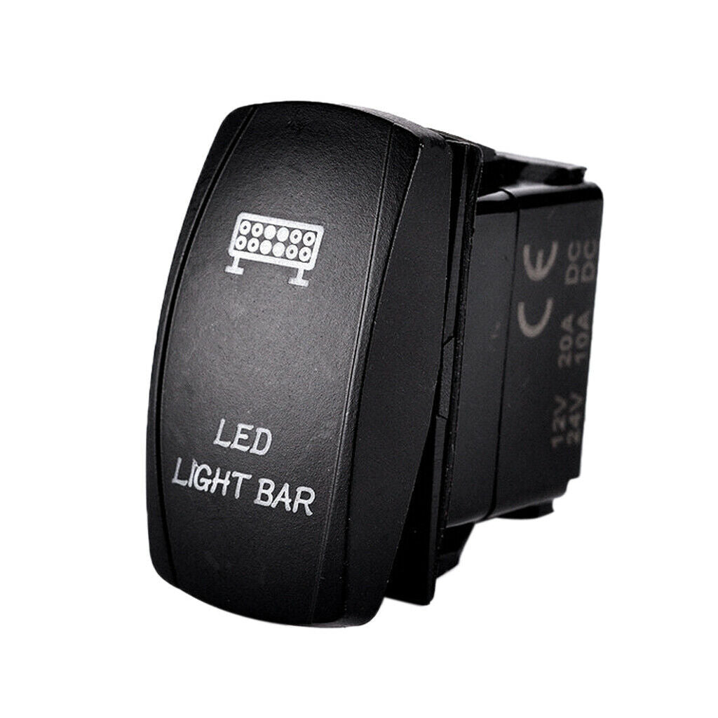 LED Light Bar Rocker Switch Blue Light ON-OFF For 12V/24V Vehicles