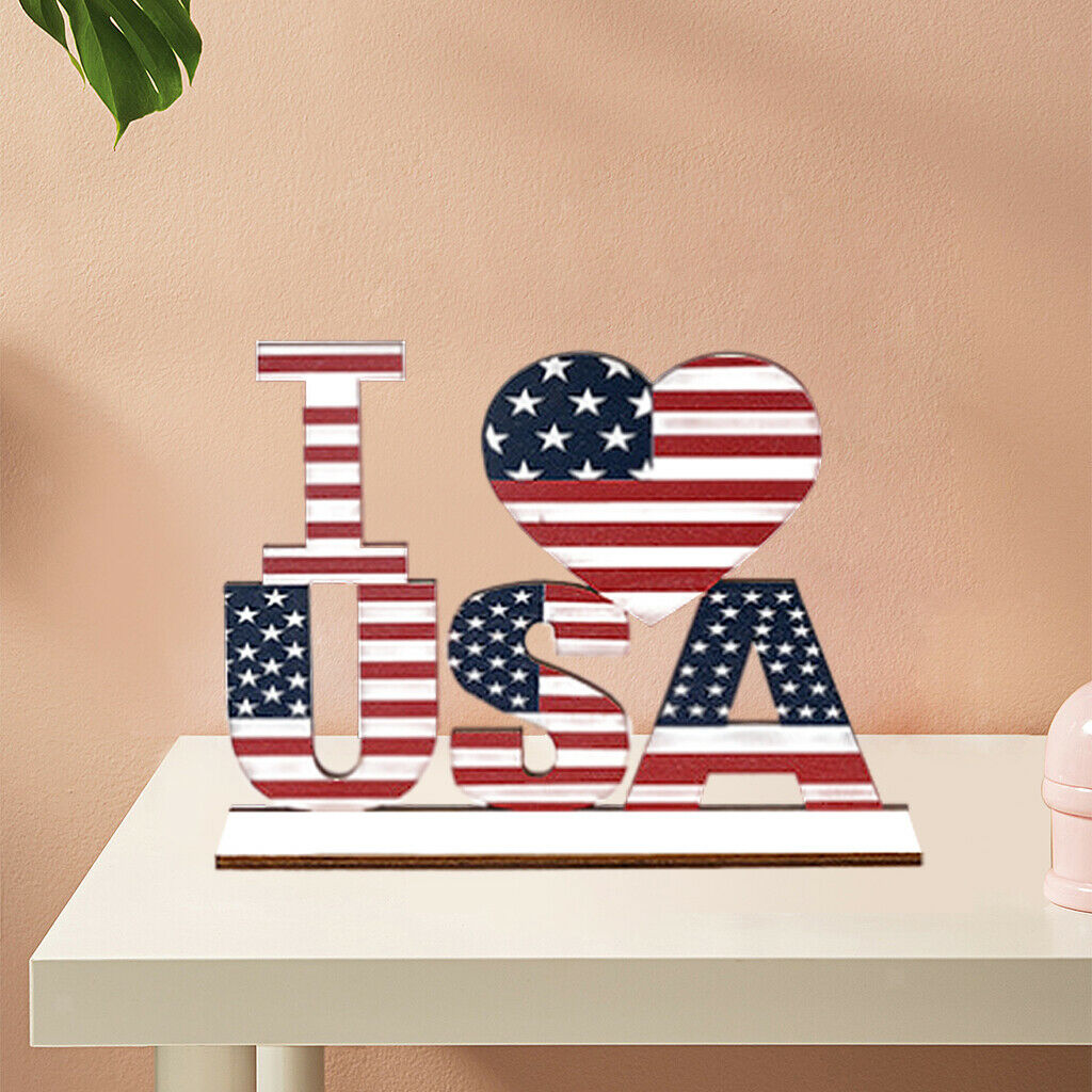 5 Piece Wood Decorative Plaque Letter Sign Free Standing Blessed Table Decors