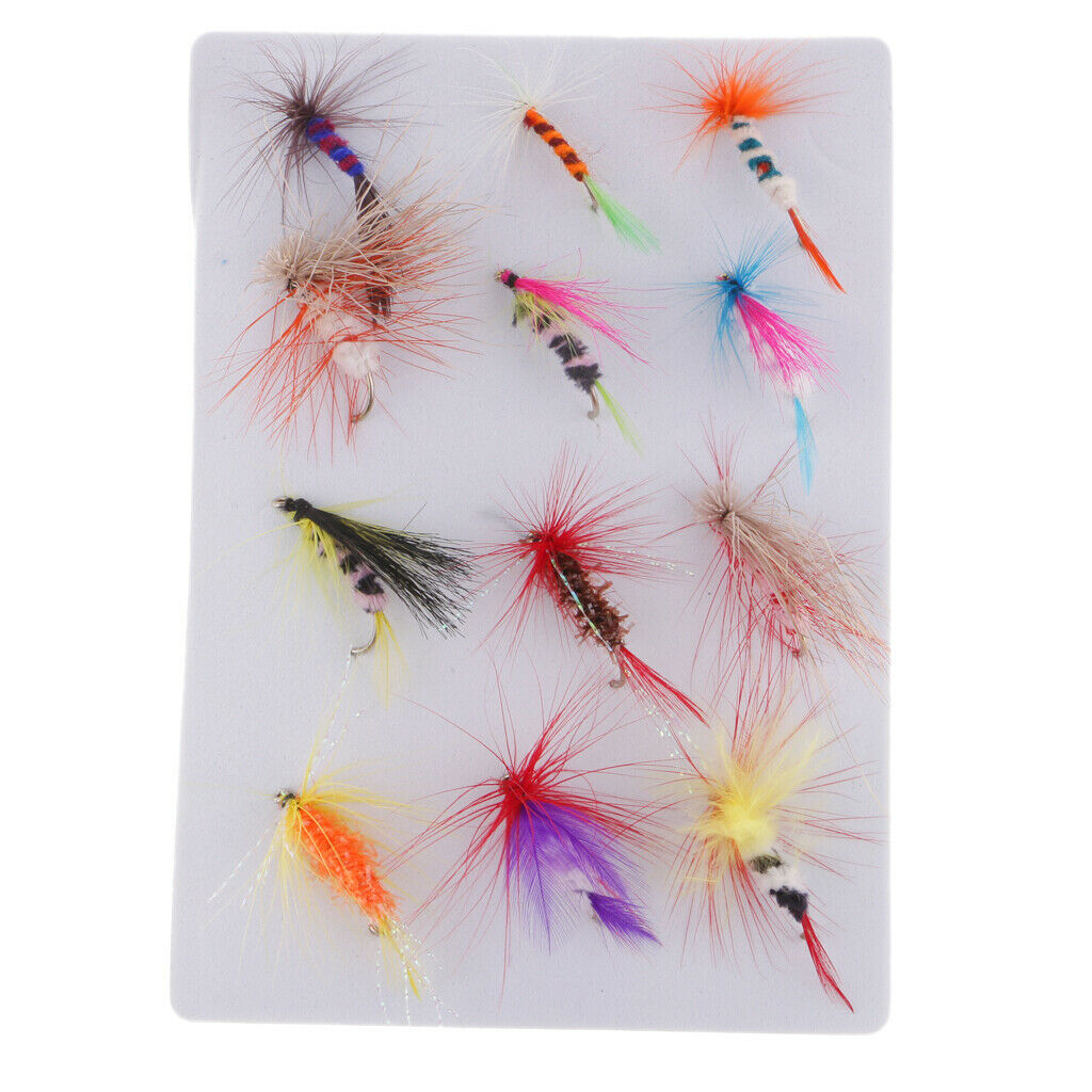 12pcs Saltwater Flies Bass Trout Minnow Lures Fishing Flies Fly Assortment