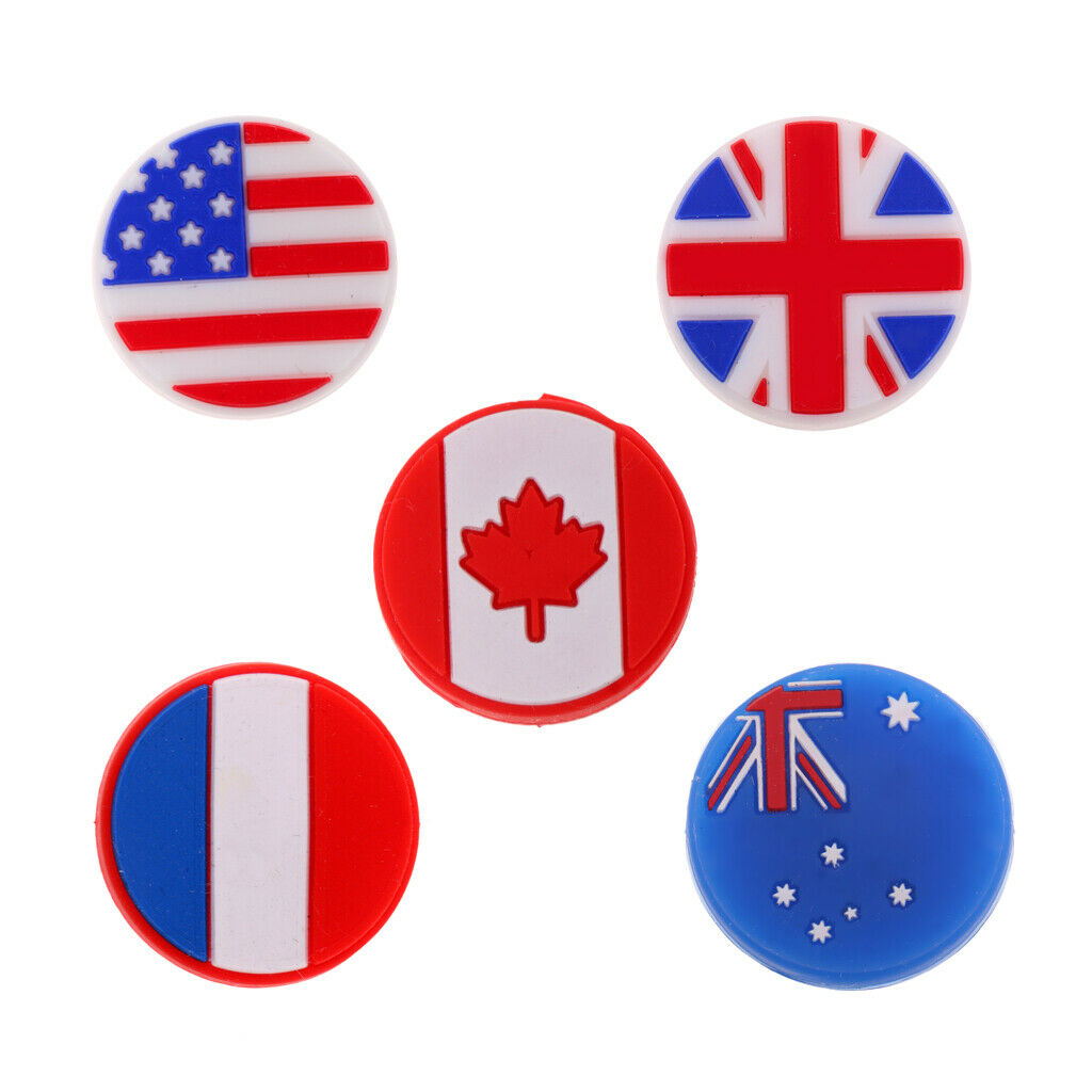 11 Pieces/Pack Mix Expression and National Flag Pattern Tennis Racquet Vibration