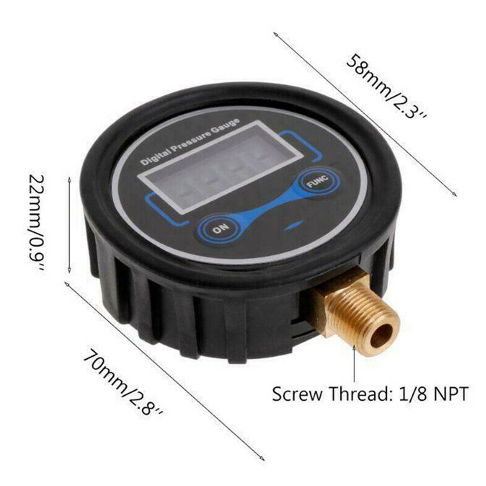 1/8 NPT Tire Pressure Guage Digital Car Truck Air PSI Meter Tester Tyre Gauge