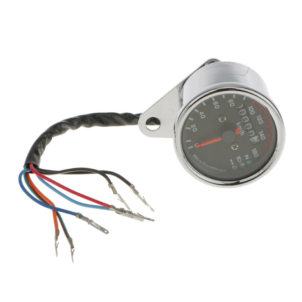Universal Dual Motorcycle Odometer Speedometer Gauge LED Signal Light Lamps