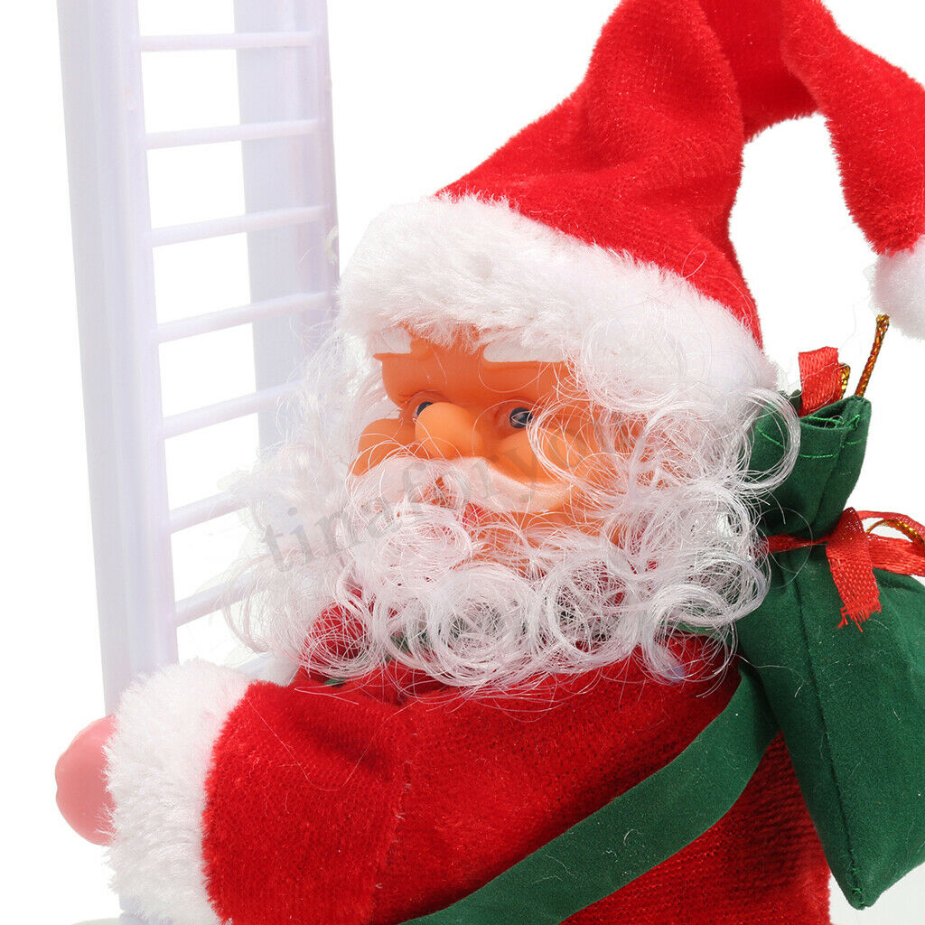 Santa Claus Climbing Ladder Christmas Tree Indoor Outdoor Ornament Decor