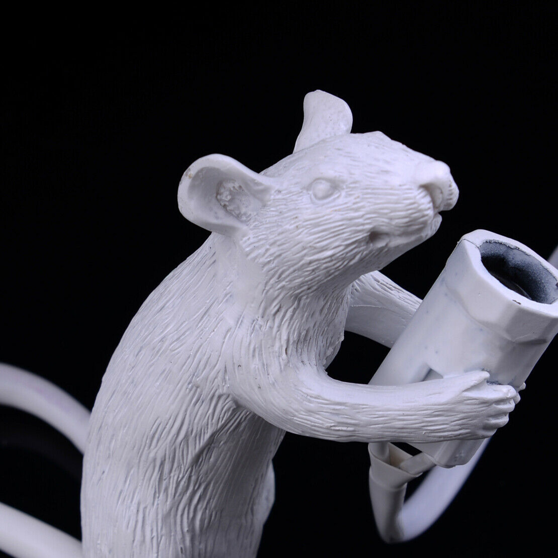White Cute Standing Mouse Lamp Table Night Light Bedroom Decor Gift as