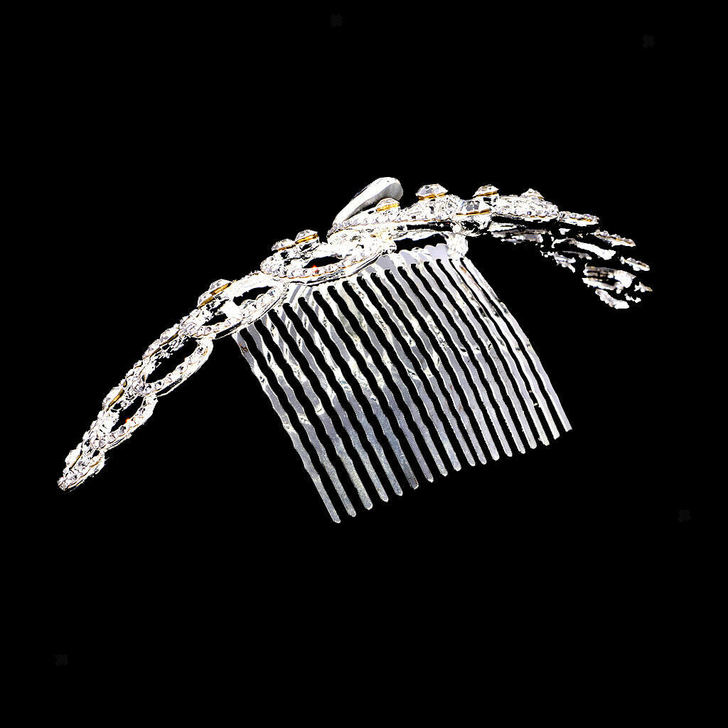 Wedding Bridal Princess Crystal Rhinestone Love Heart Crown Tiara Hair Comb