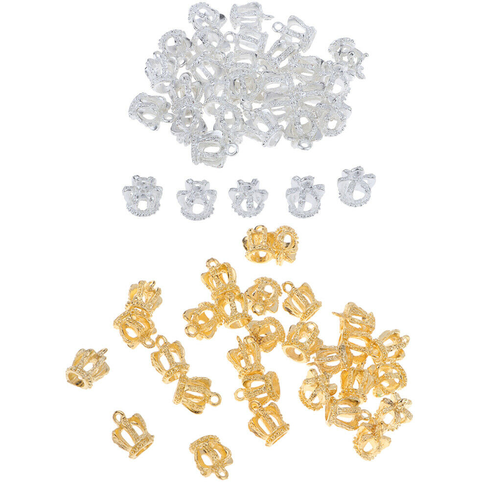 60 Pieces Charms Metal Crown Pendants Bangle Earrings Jewelry Accessories