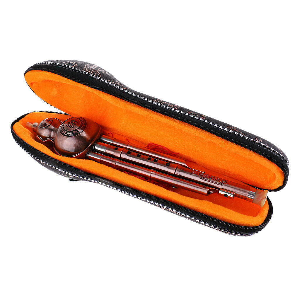 Chinese Hulusi Drawing Gourd Cucurbit Flute Key C Ethnic Musical Instrument