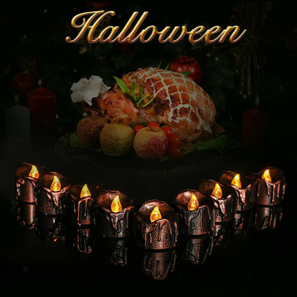 12Pcs Battery Operated LED Flameless Flickering Warm White Tea Light Candles