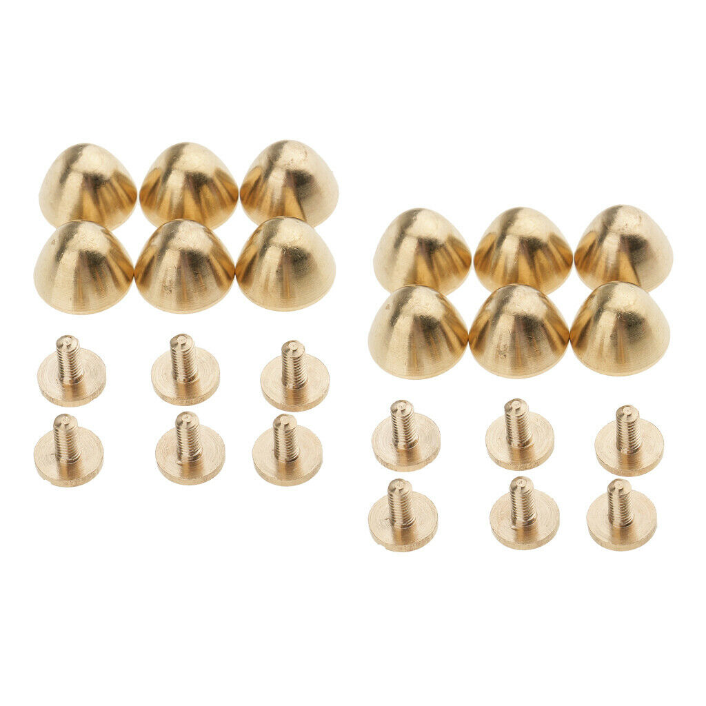 12Pieces Brass Spike Cone Studs Rivets Press Pins DIY Leather Crafts 12x9 mm
