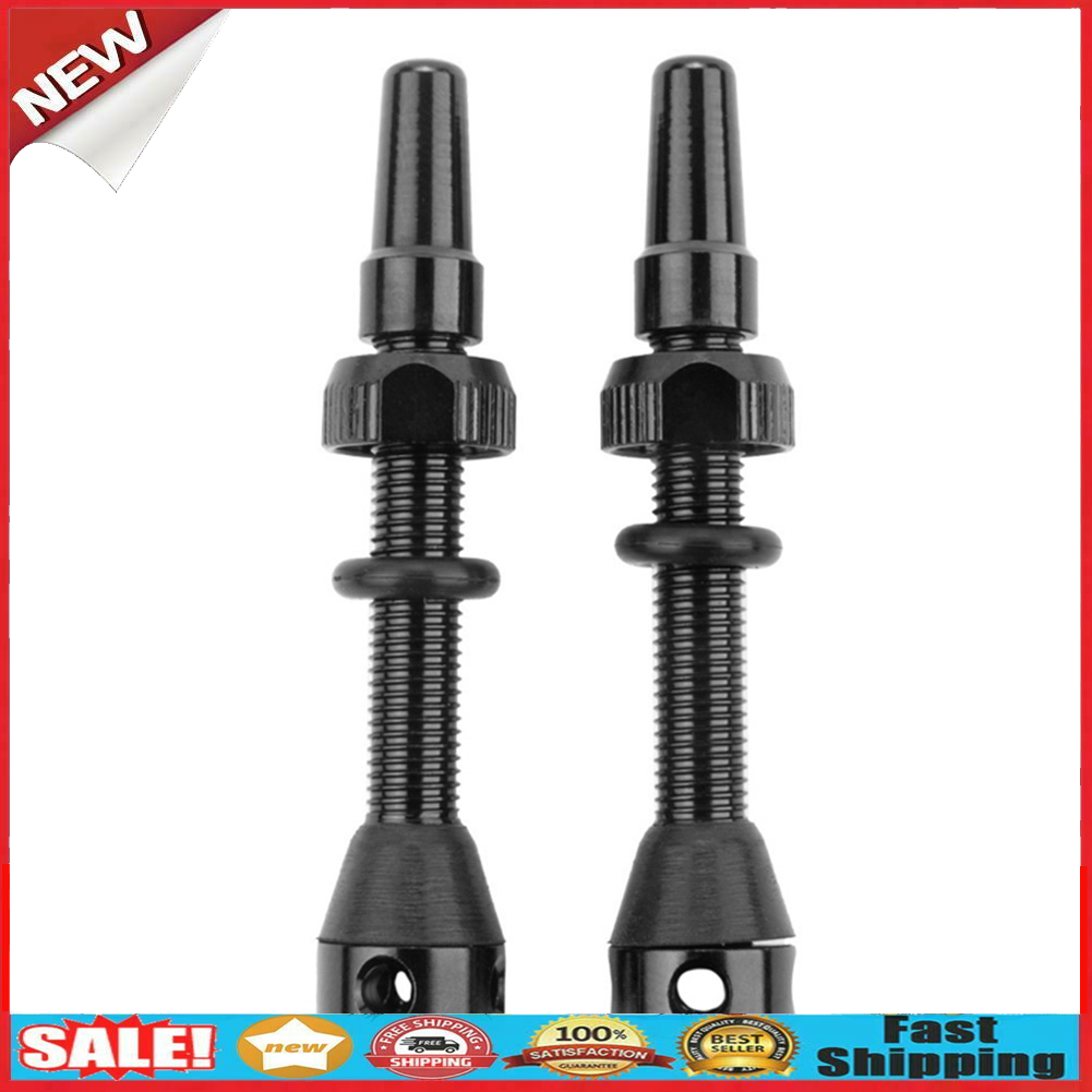 2pcs 40mm Bicycle Bike Tubeless Tire Presta Valve CNC Alloy Stem with Cap @