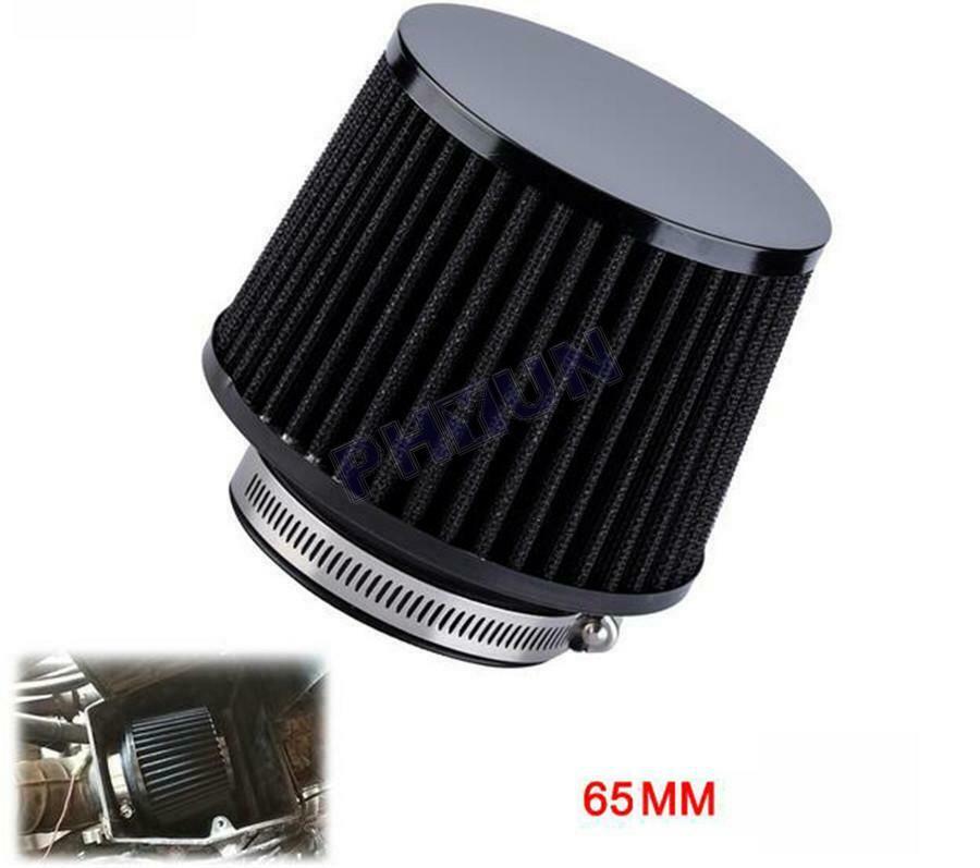 Motorcycle Scooter ATV 2.5'' Black Air Intake Filter Rubber Adapter Universal