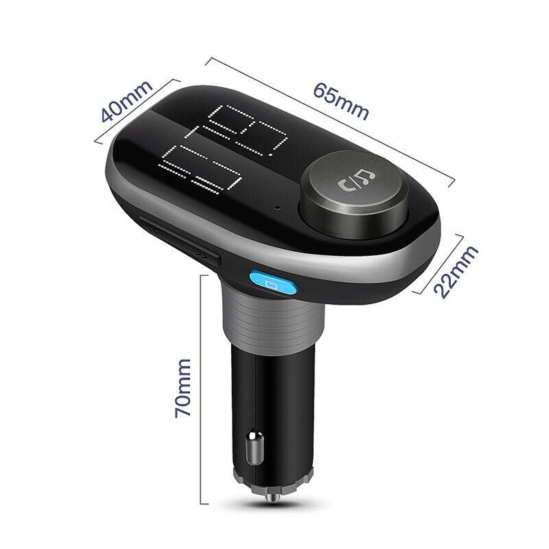 9V-28V Car Bluetooth MP3 Hands-free Player FM Transmitter EQ Bass QC3.0 Charger