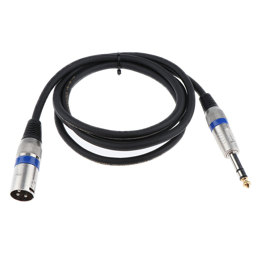 5FT 6.35mm 1/4 Inch Stereo   Plug Male to XLR Male Plug Cable 1.5 Meters