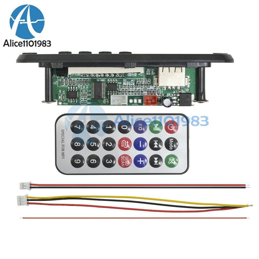 DC 5/12V AUX Car MP3 WMA Decoder Board USB TF Remote SD FM Radio for Car