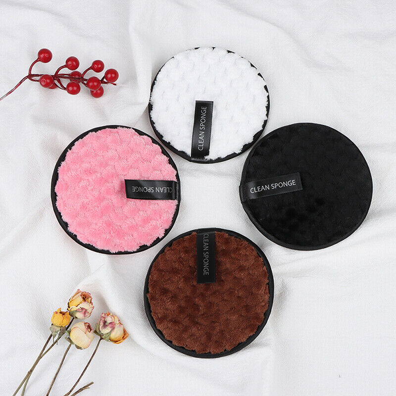 4Pcs Washable Facial Makeup Remover Pads Reusable Face Cleansing Microfiber P DF