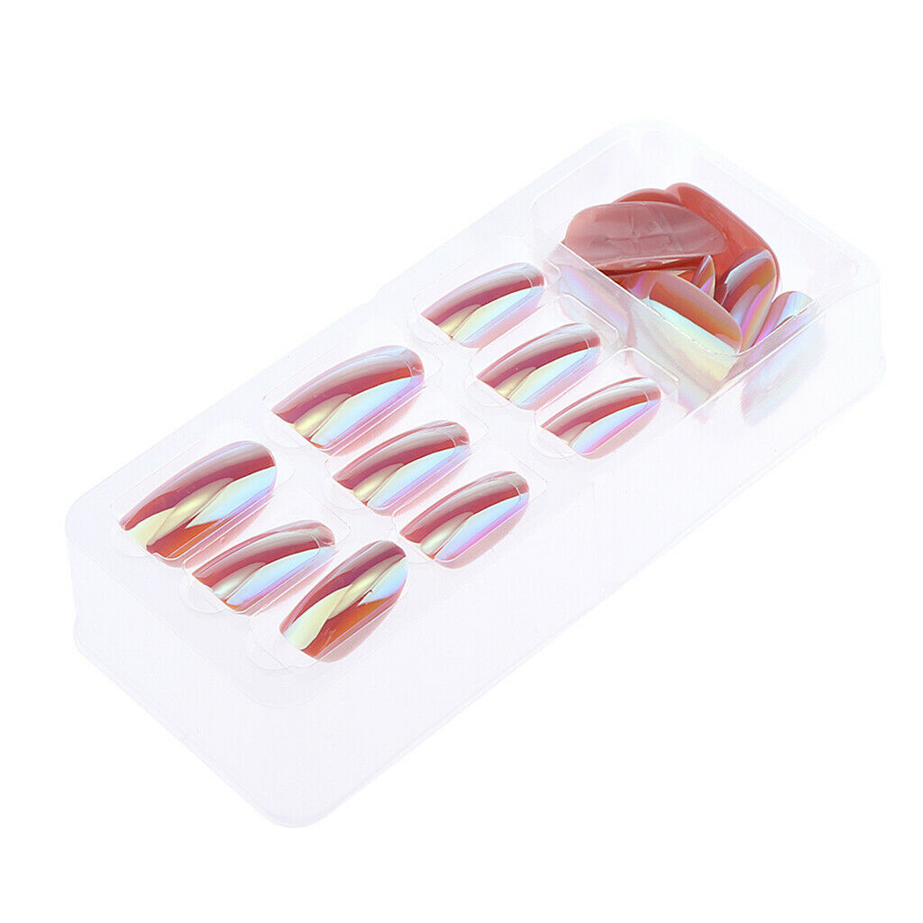10pcs Portable Nail Art Suction Stick Tool With 24 Pieces Shimmer False Nail