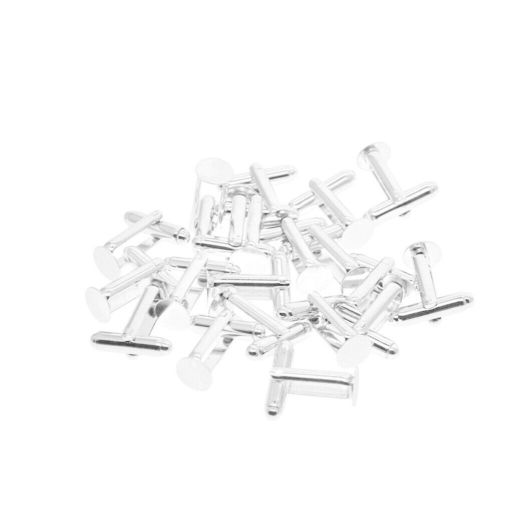 20 Pieces   DIY Cufflink Findings Cuff Link Blanks Backs Pads Base