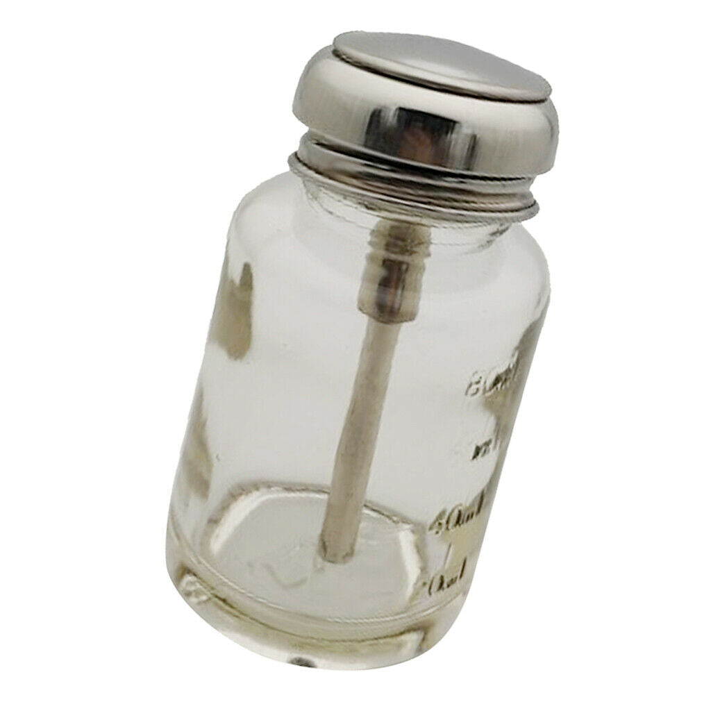 Pack of 4 80ml Empty Push Down Press Bottles Alcohol Acetone Dispenser Vials