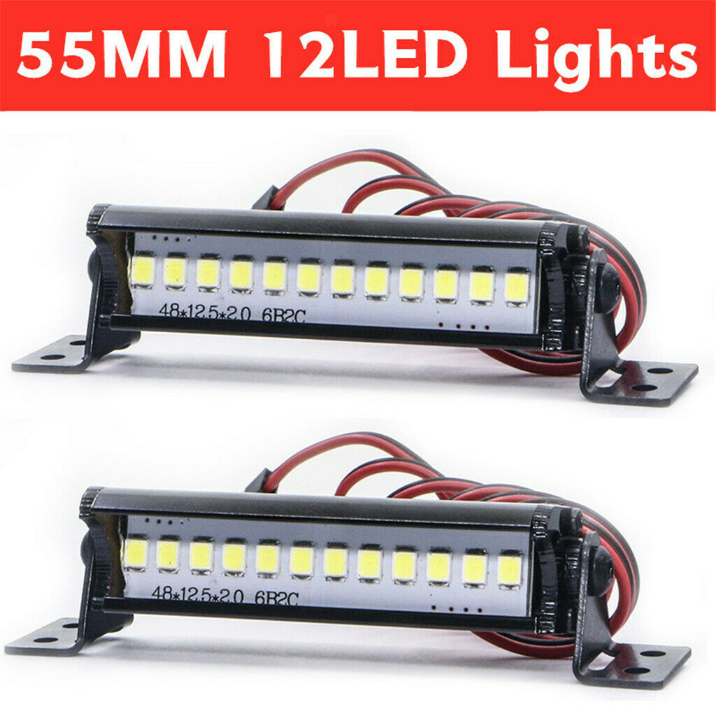 1pc 55mm RC Crawler LED Light Bar 12 LEDs Lamp 1:10 for TRX4 90046 90048