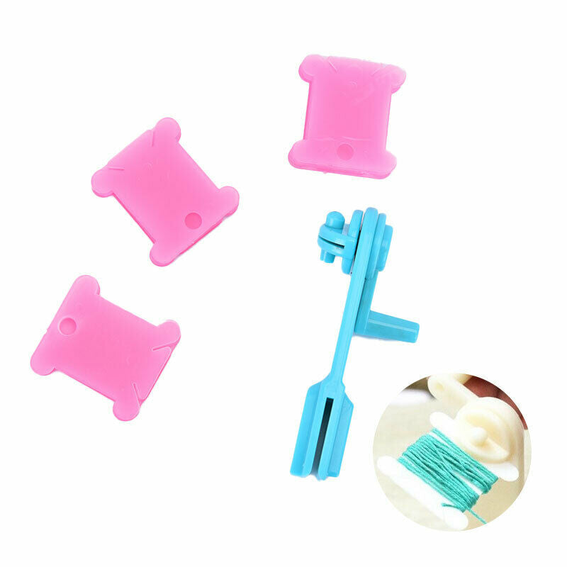 Portable Manual Embroidery Thread Winder Holder with 30pcs Plastic Sewing.l8