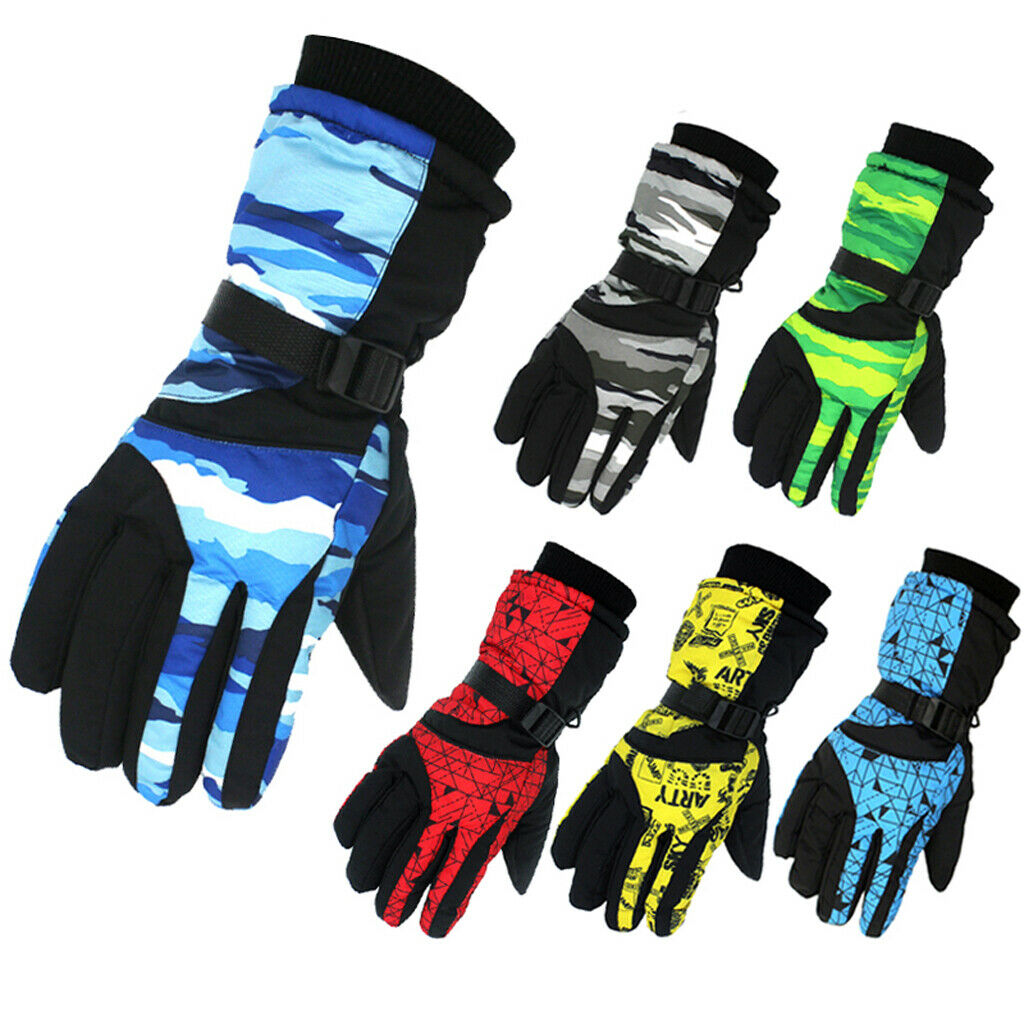 Men Winter Motorcycle Hiking Ski Snow Snowboarding Gloves Blue