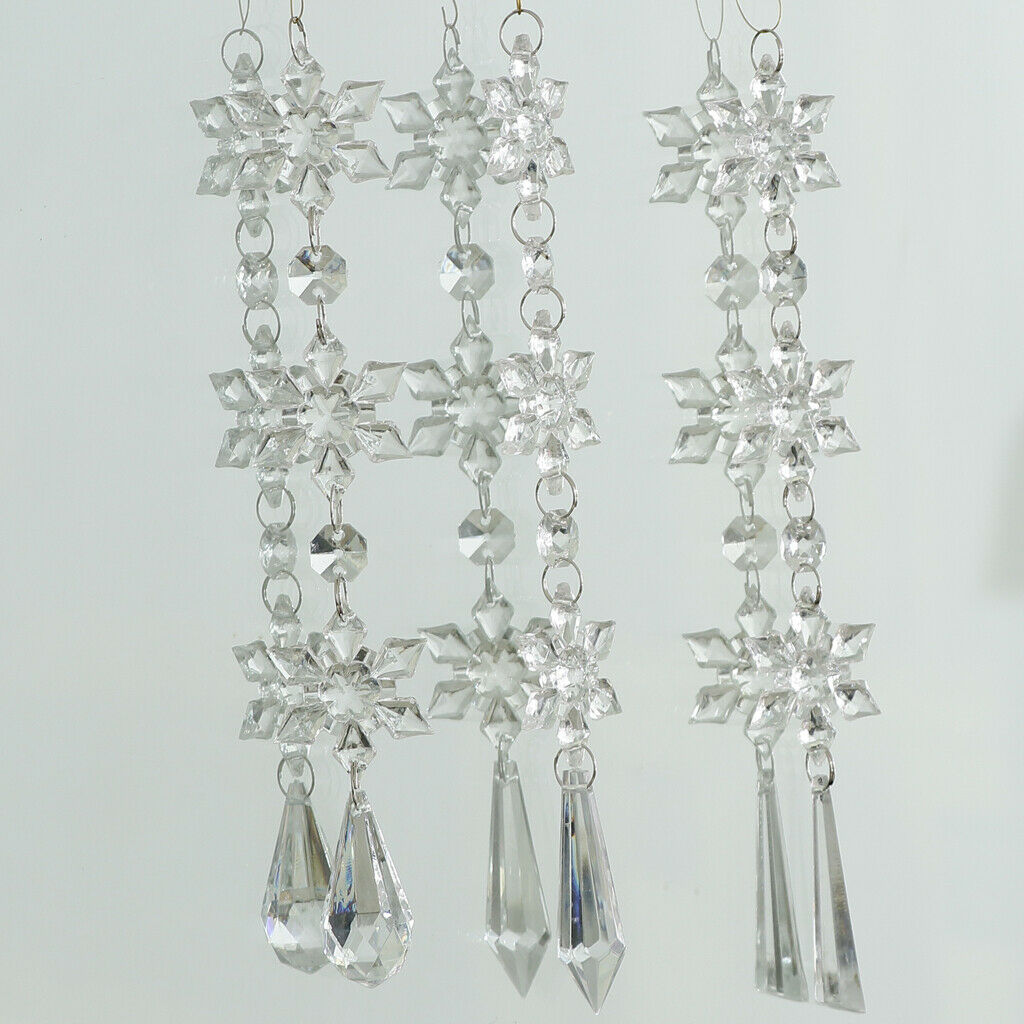 Acrylic Clear Snowflake Pendant Hanging Bead Curtain Wedding Decoration