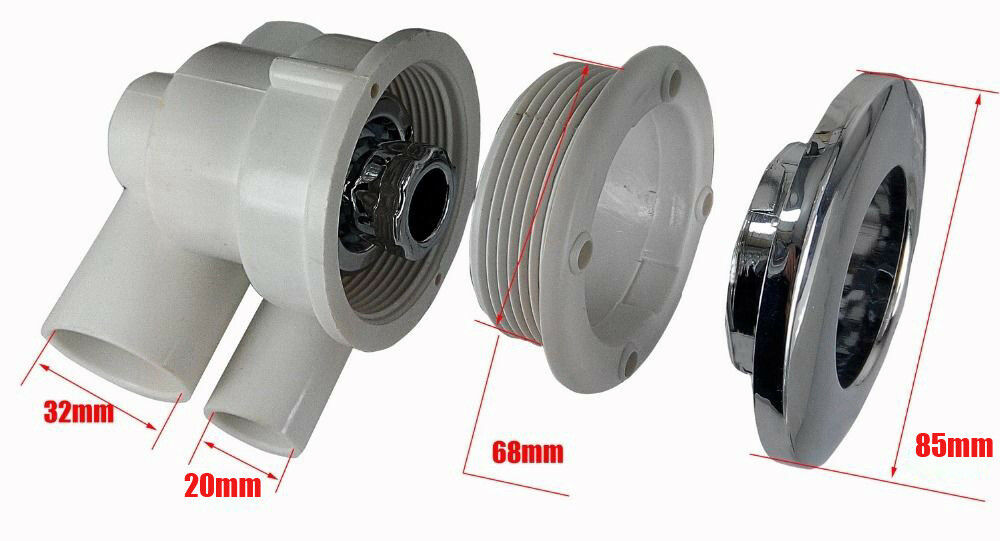 massage bathtub jet and SPA water nozzle jet diametre:88 mm, pipe 1" SP-4407B2