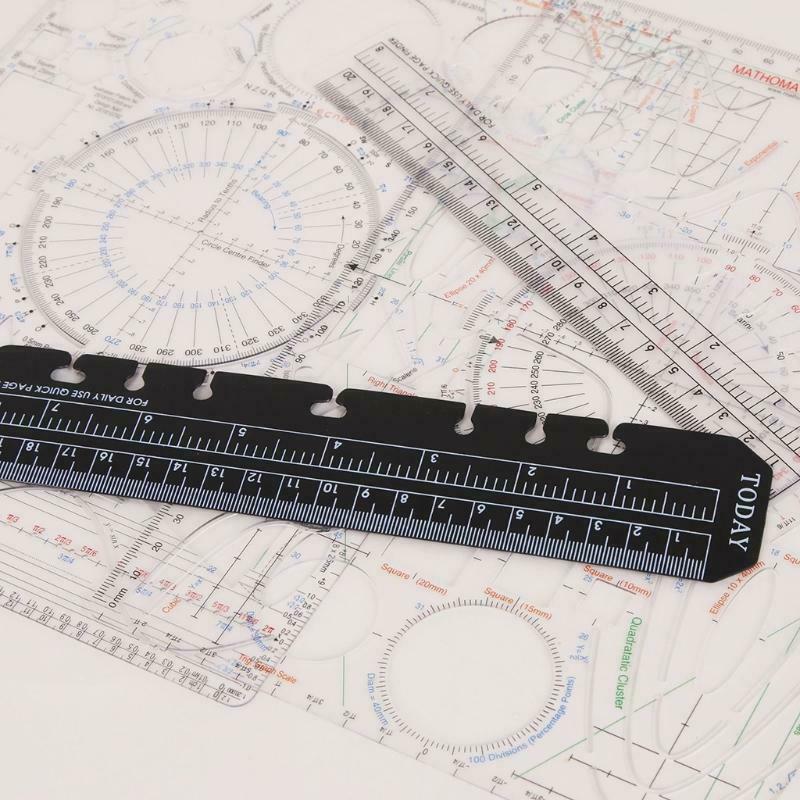Portable Geometric Template Ruler Sets for Artist Designer Engineer Drawing