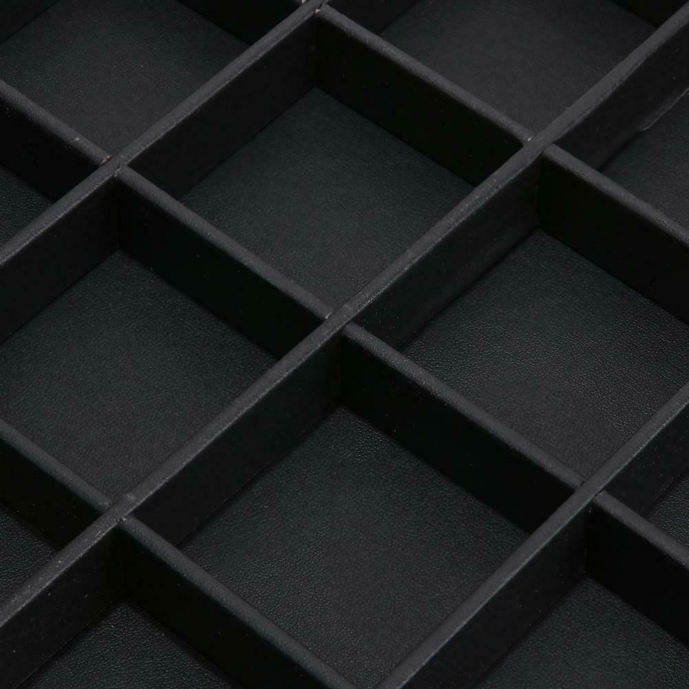 24 Grids Jewelry Organizer Display Case PU Velvet Tray Necklace Rings @