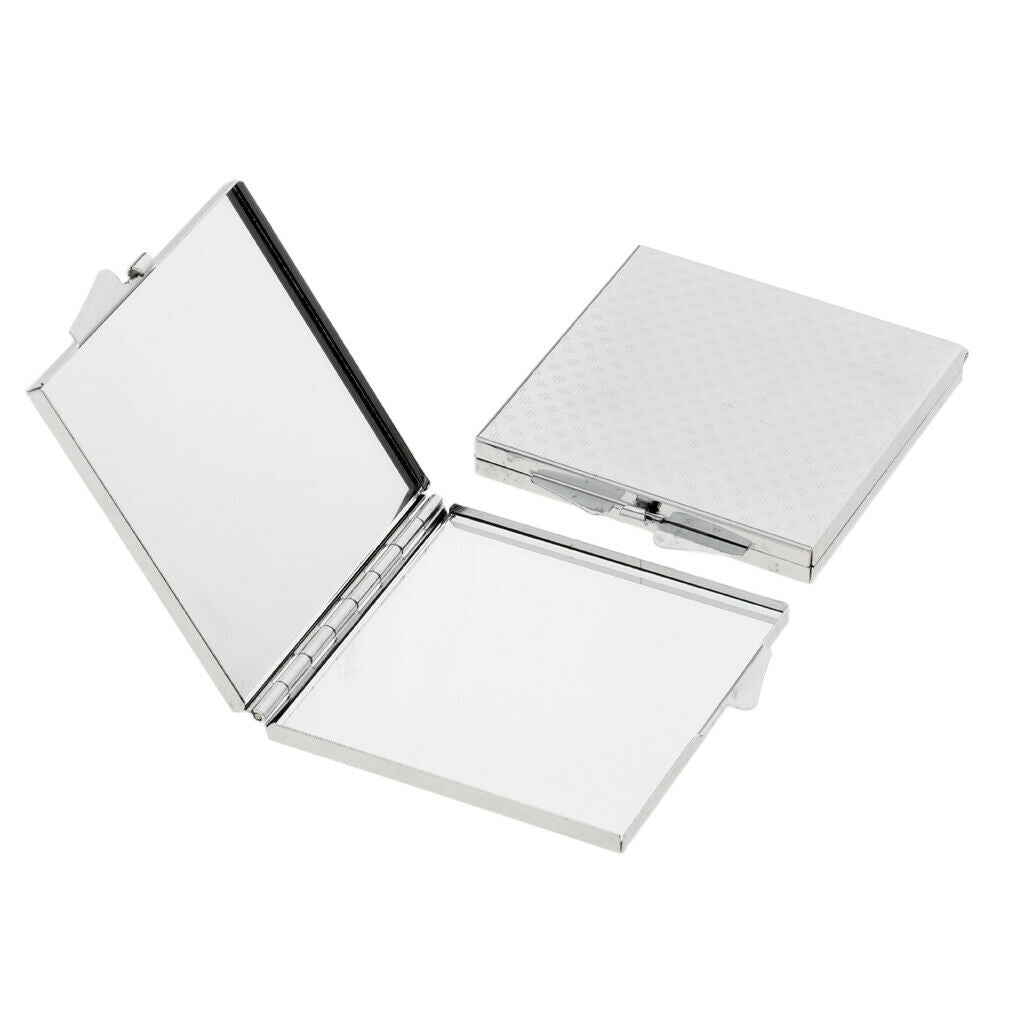 Pack of 2 Double Sides Folding Pocket-size Makeup Mirror Portable Square Compact