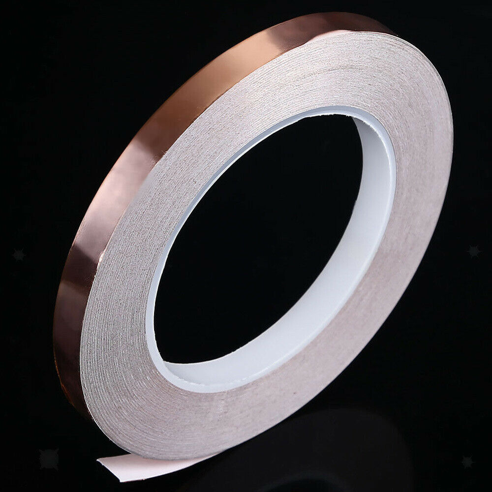 Copper Foil Tape 30m x 10mm - EMI Shielding Double Sided Conductive Adhesive
