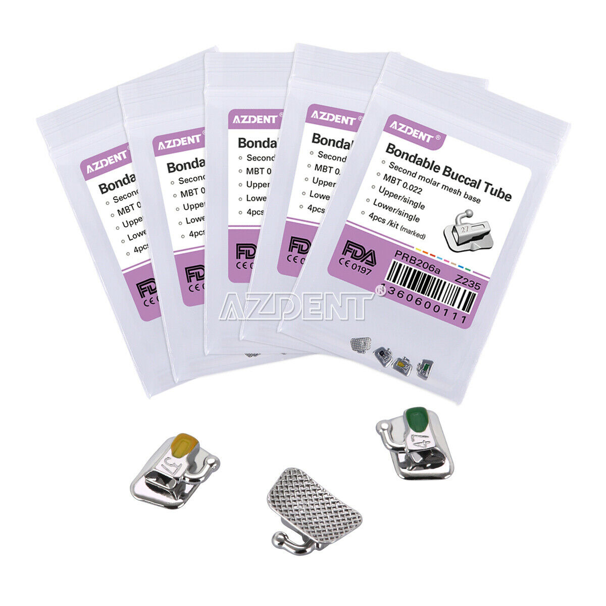 50 X Dental Orthodontic Buccal Tubes Bondable Tubes 2nd MBT 022 Non-Conv Metal