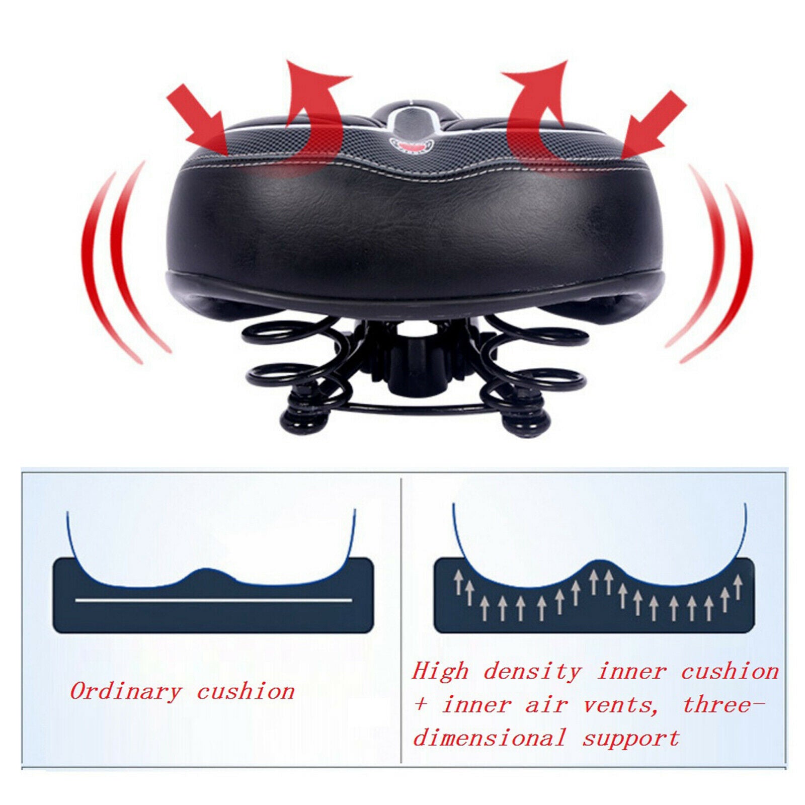 Bike Seat - Comfortable Waterproof Bike Saddle, Universal Shock Absorbing