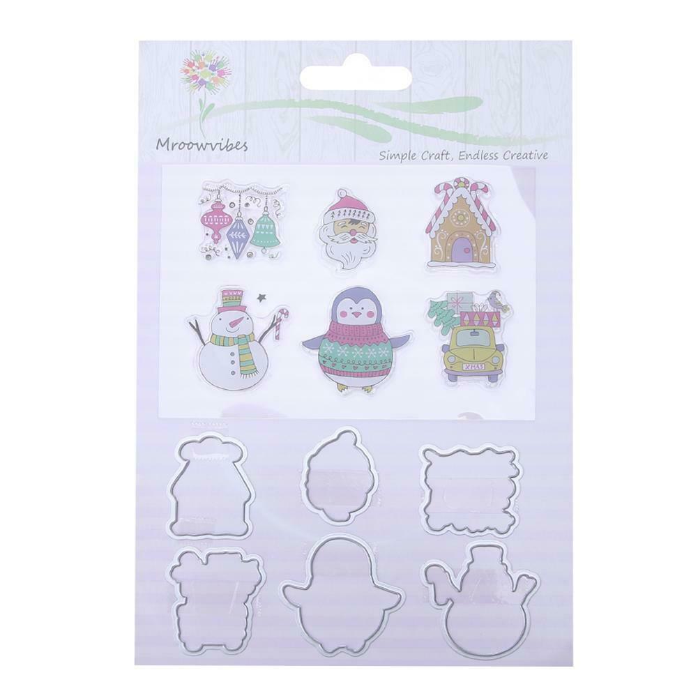 Silicone Stamp+Metal Cutting Dies Stencil Frame Scrapbook Christmas Xmas @