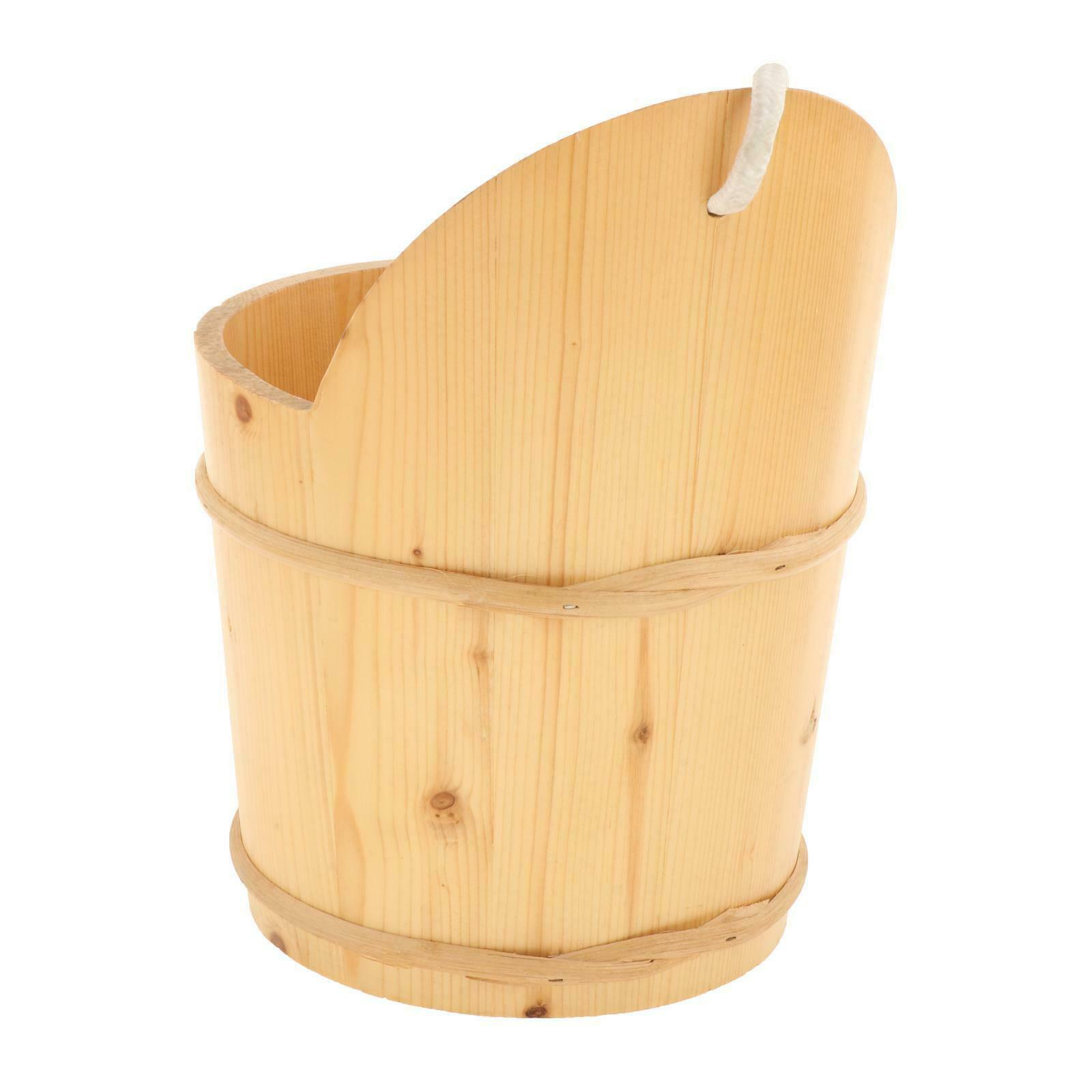 Navaris Wooden Sauna Bucket with Ladle - Essential Spa Accessory for Steam Room