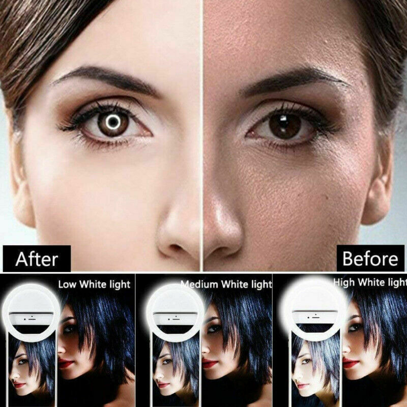 LED Ring Light Lamp Phone Selfie Camera Portable for Cell Phone USB Rechargable