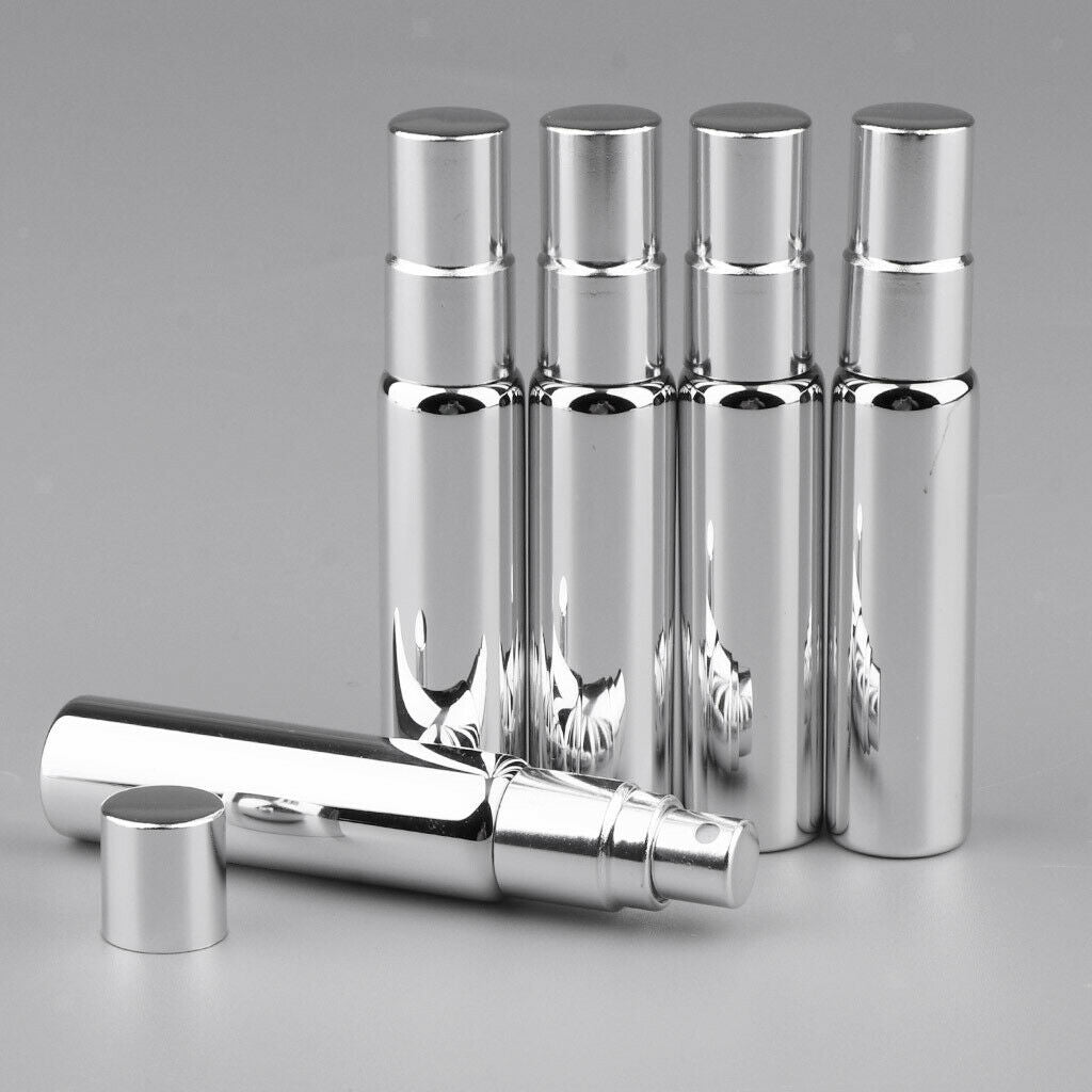 5x 10ml Mini Travel Perfume Atomizer Empty Refillable Sprayer Bottle Pump Spray