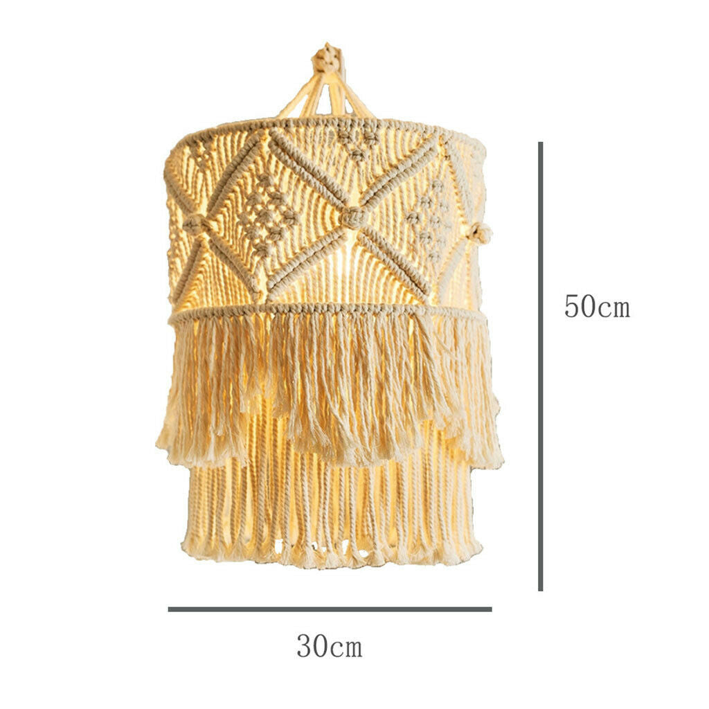 Nordic Woven Lampshade Macrame Tapestry Tassel Boho for Home Room Decors