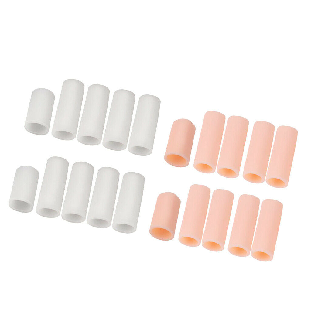 20x Silicone Toe Finger Caps Sleeves Tubes Corns Hammer Protector Friction