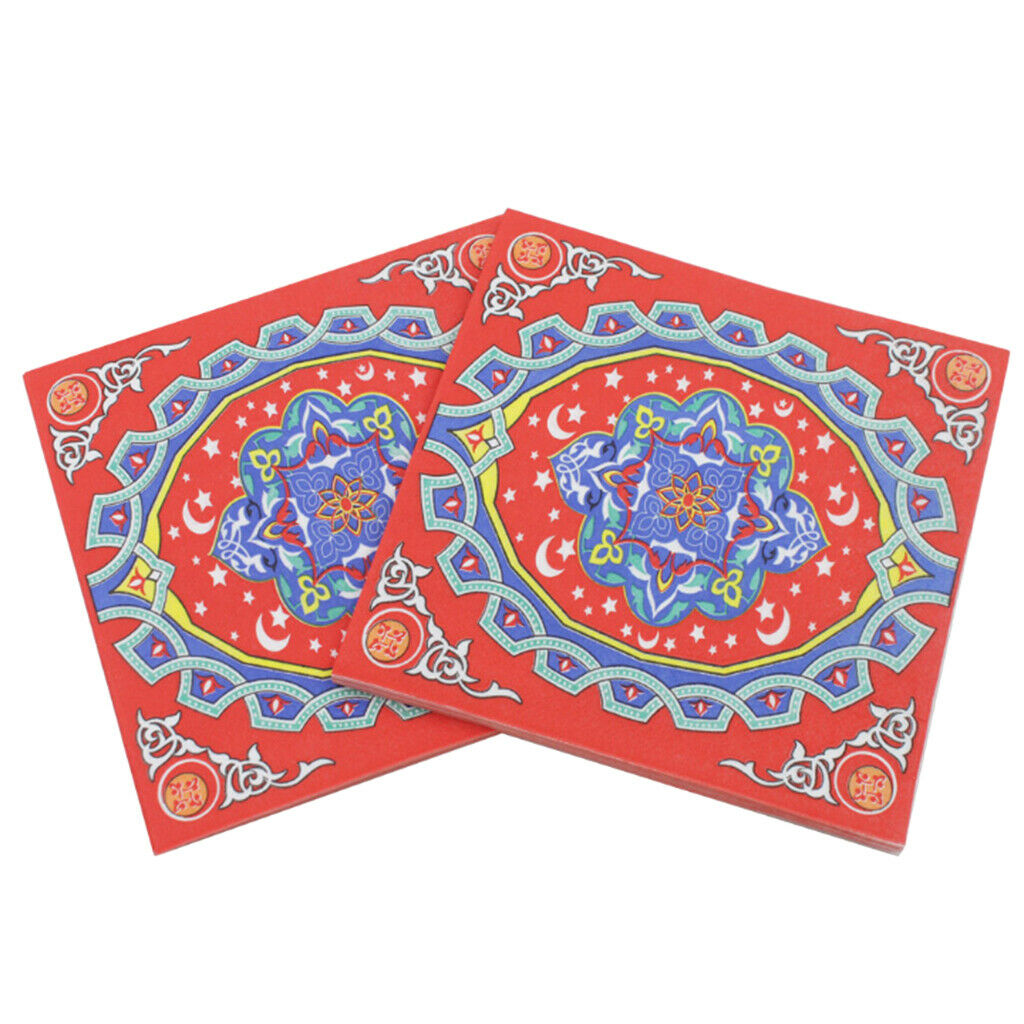 20 Pieces Disposable Paper Napkins Colorful Serviettes for Muslim Holiday
