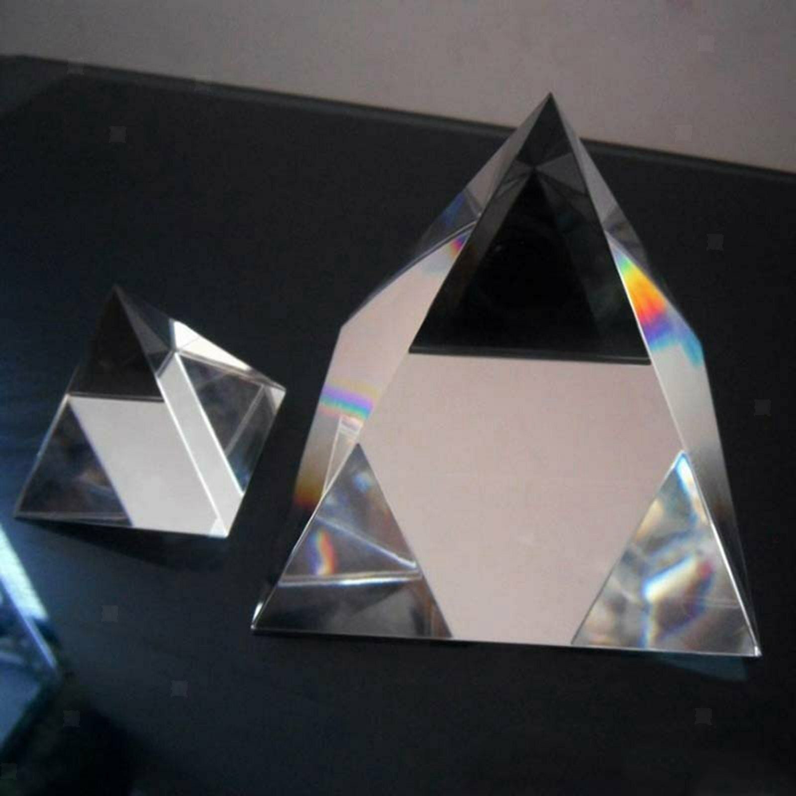 Clear Crystal Pyramid Prism Home Decor Paperweight Experiment Instrument