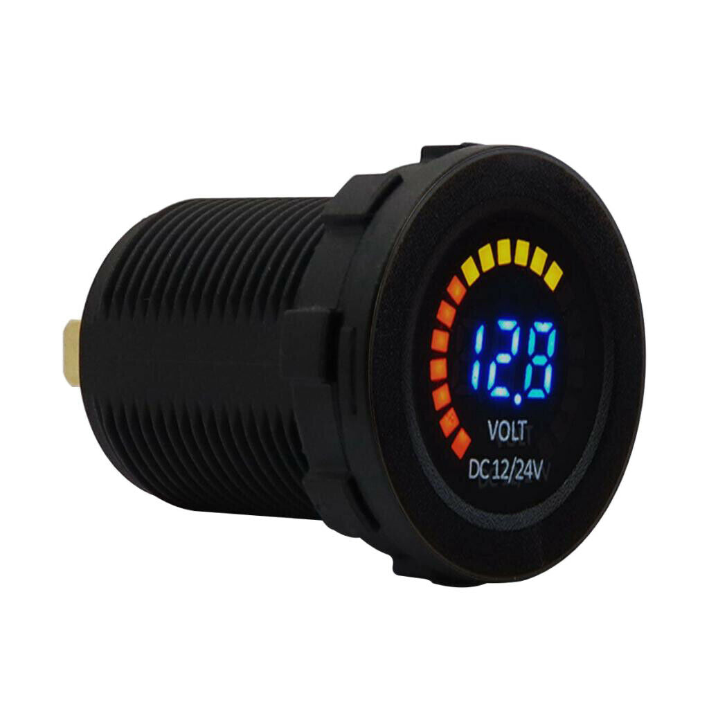 Set of 1 Waterproof 12V/24V Car Van Voltmeter Voltage Meter Battery Gauge