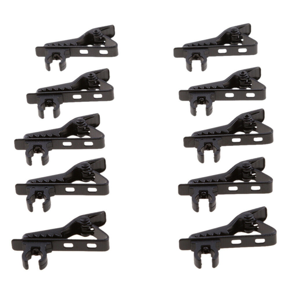 10 Pack Mini Lavalier Microphone Clip Safe Hold Shock Secure Lapel Mic Clamp