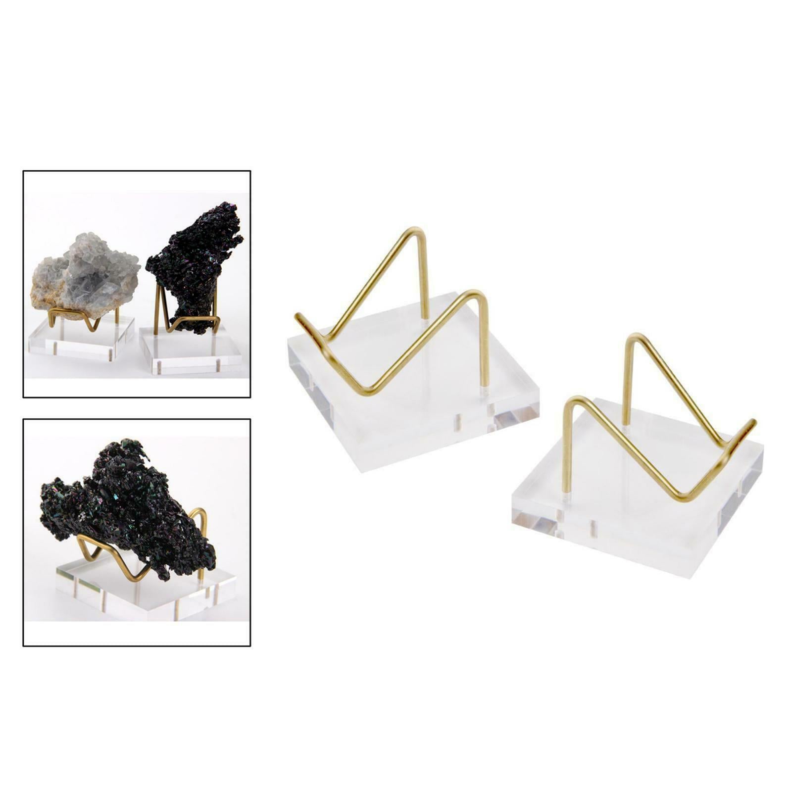 2x Clear Display Stand For Mineral Specimens Ore Fossil Crystal Ball Holder