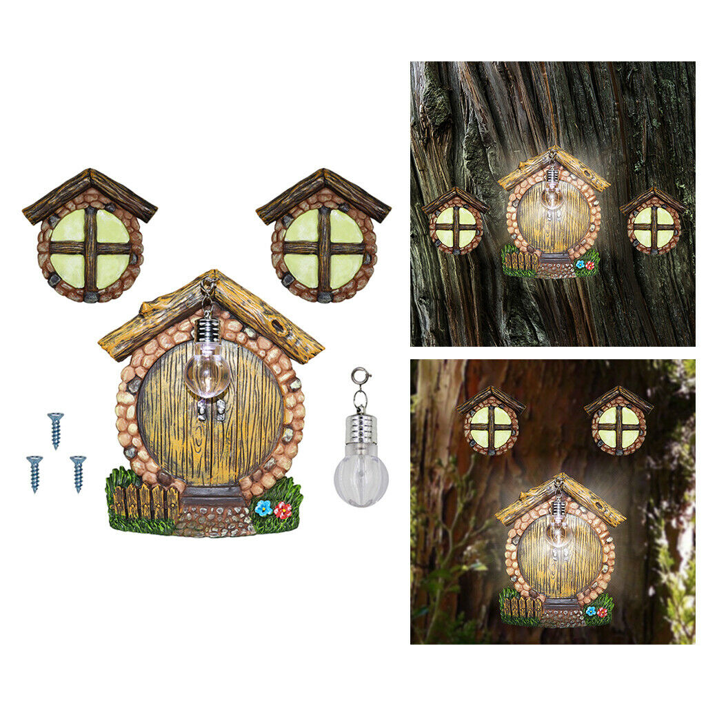 Fairy Garden Window Door Decor Tree Hugger Yard Ornament Tree Face Sculptures