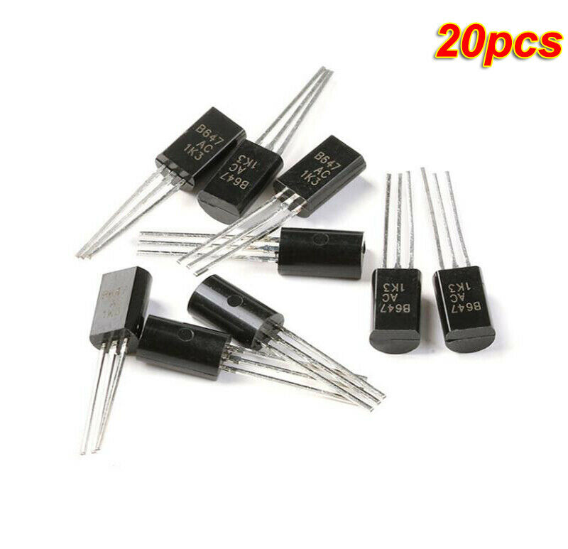 20pcs DIP Transistors 2SB647 B647 low power 1A/120V TO-92L Triode