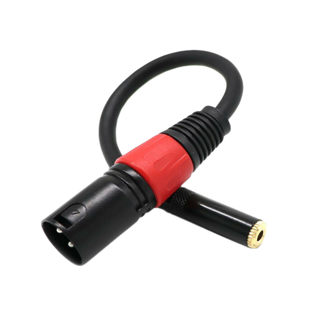 3.5mm (TRS) Mini-  Female Microphone Adapter to 3-pin XLR Male Connector for